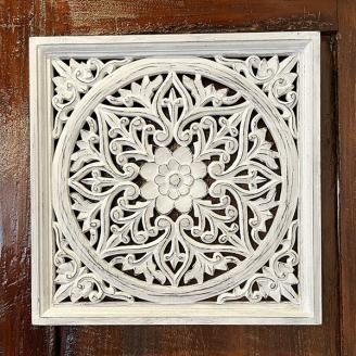 【選べる2色】スクエアウッドレリーフ　A　（40×40）