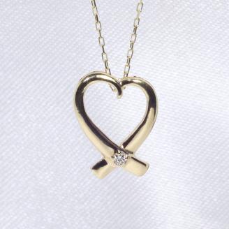 K10　オープンハート　ダイヤモンド　ペンダント
