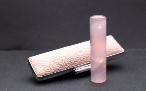 【 宝石印鑑 】ローズクォーツ12mm　～ そらのハンコ工房 ～