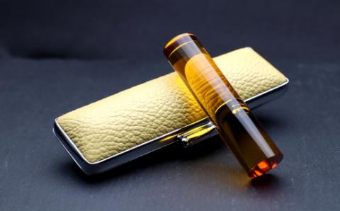 【 宝石印鑑 】シトリン15mm　～ そらのハンコ工房 ～