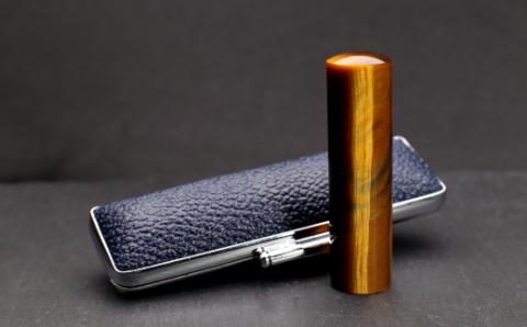 【 宝石印鑑 】タイガーアイ15mm　～ そらのハンコ工房 ～