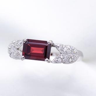 ガーネット リング 1.0ct K10WG （14421）