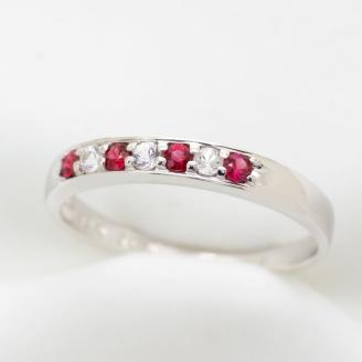 ルビー 一文字 リング 0.15ct SV925 （11477）