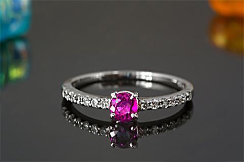 ルビー リング 0.3ct K18WG K18YG （13395）