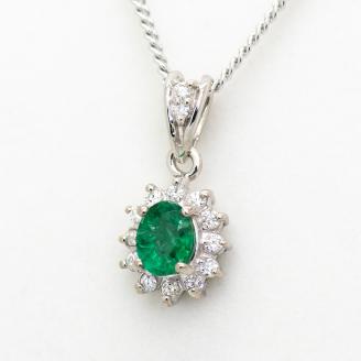 エメラルド ペンダント 0.4ct K10WG （13403）