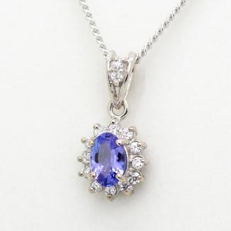 タンザナイト ペンダント 0.3ct K10WG （13403）