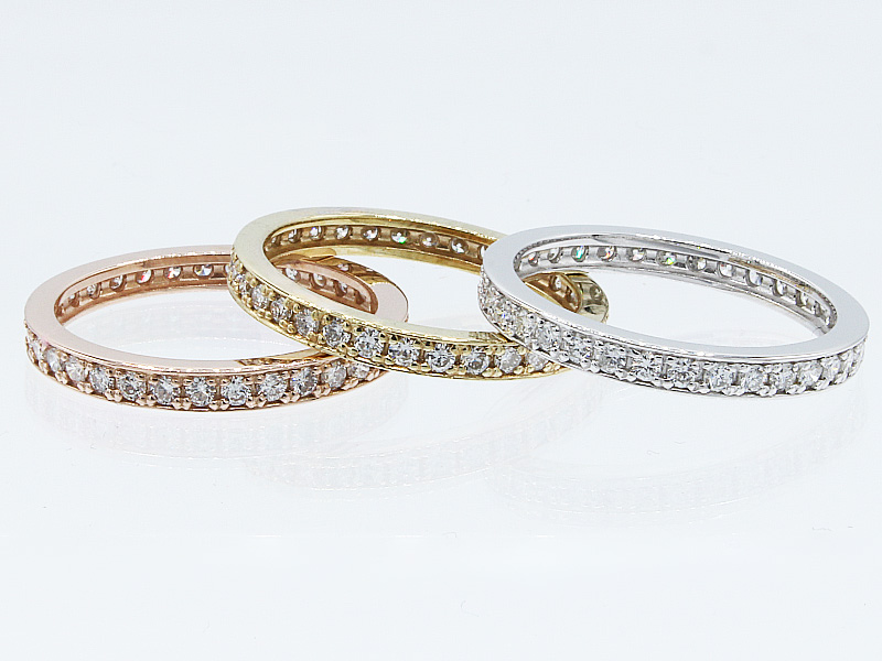 ダイヤモンド フルエタニティ リング 0.55ct K18YG・PG・WG (111114) 指輪 リング K18 フルエタニティリング ホワイトゴールド イエローゴールド ピンクゴールド ダイヤモンド ジュエリー アクセサリー 山梨県 甲斐市 BR-71