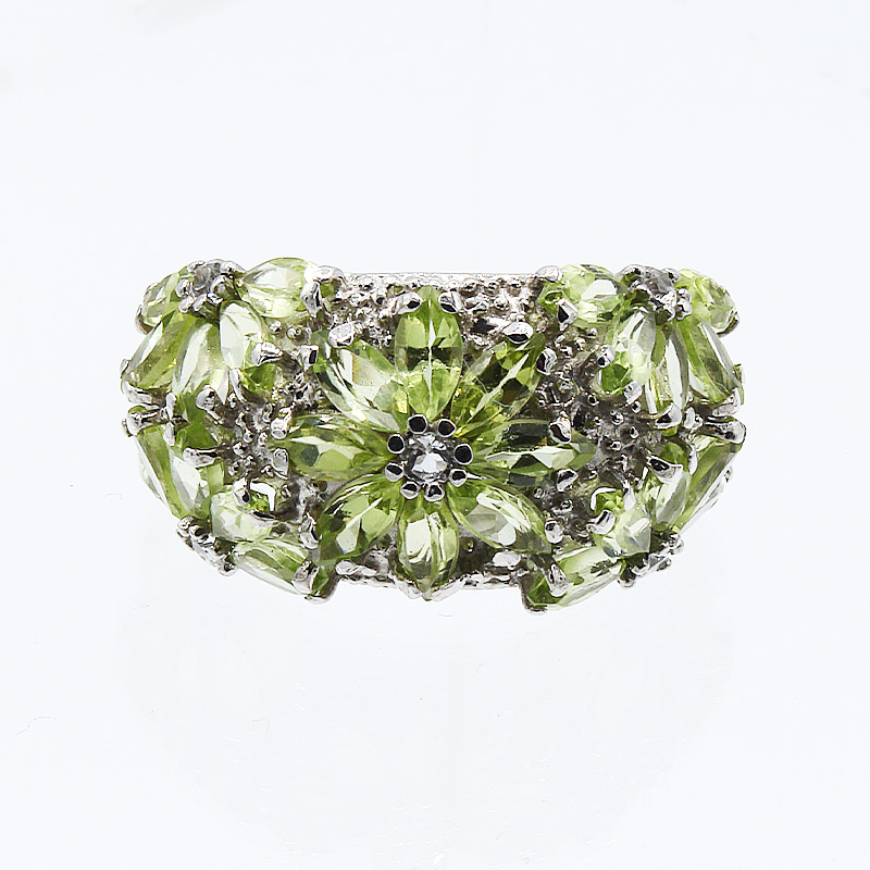 ペリドット リング ４.0ct SV925 (12505) 指輪 リング ペリドット ホワイトトパーズ シルバー ジュエリー アクセサリー 山梨県 甲斐市 BR-72