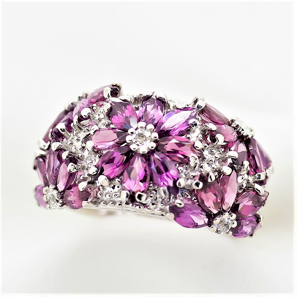 ロードライトガーネット リング 4.0ct SV925 (12505) 指輪 リング ロードライトガーネット ホワイトトパーズ シルバー ジュエリー アクセサリー 山梨県 甲斐市 BR-73