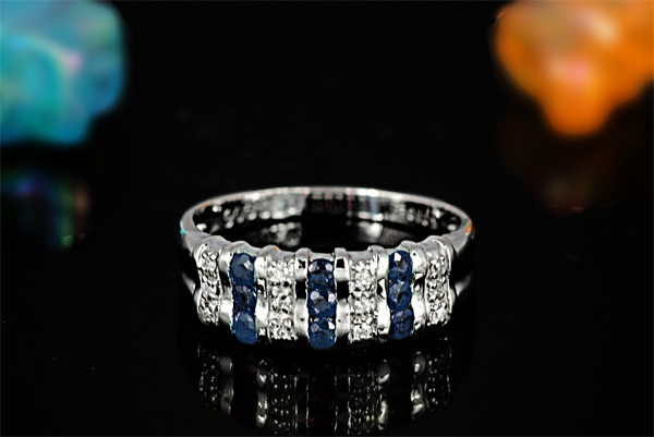 サファイア リング 0.3ct Ag900[Pt100] (12514) 指輪 リング サファイア プラチナ ダイヤモンド ジュエリー アクセサリー 山梨県 甲斐市 BR-78