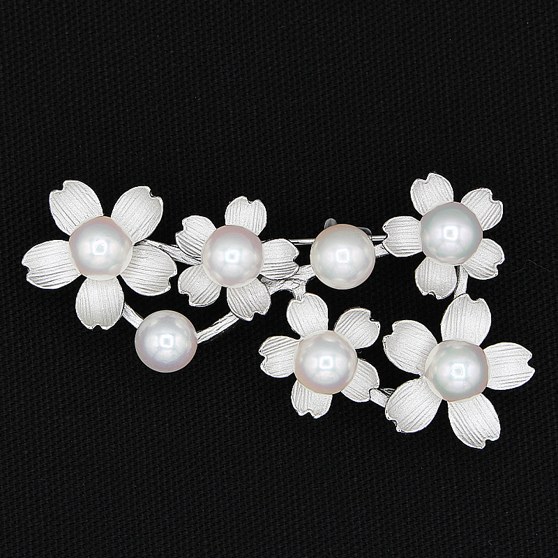 アコヤ真珠 パール ブローチ 7mm 7個付　SV925 (25398) ブローチ アコヤ真珠 パール SV925 シルバー ジュエリー アクセサリー 山梨県 甲斐市 BR-96
