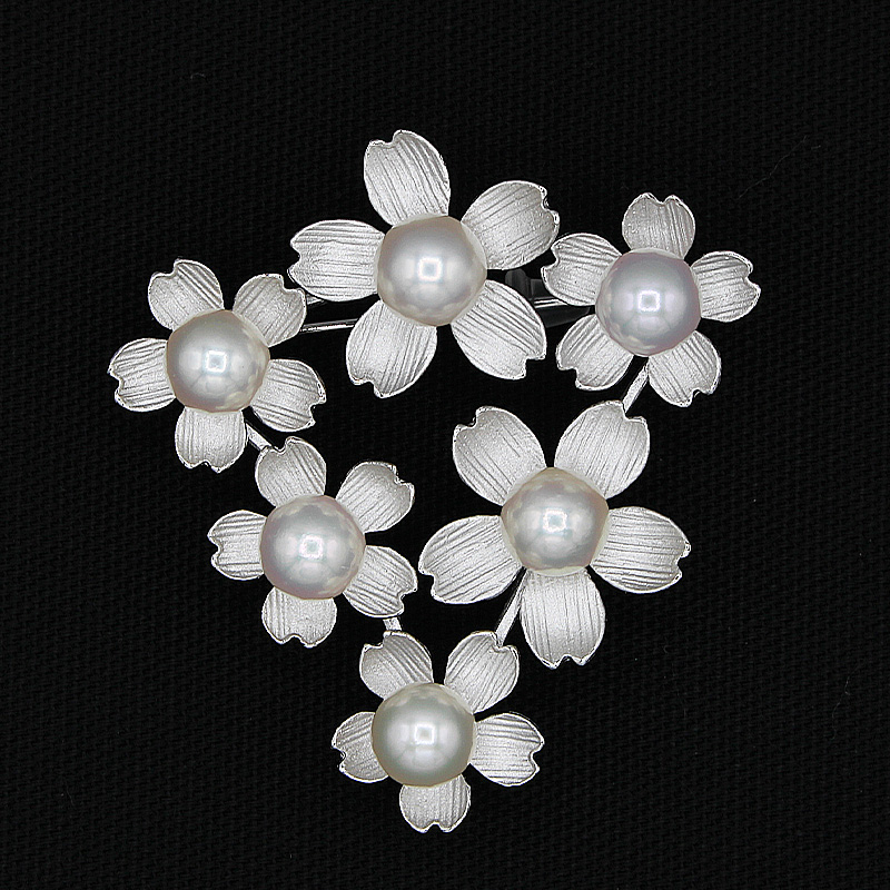 アコヤ真珠 パール ブローチ 7mm 6個付 SV925 (25400) ブローチ 真珠 シルバー アコヤ真珠 パール ジュエリー アクセサリー ジュエリー アクセサリー ジュエリー アクセサリー 山梨県 甲斐市 BR-98
