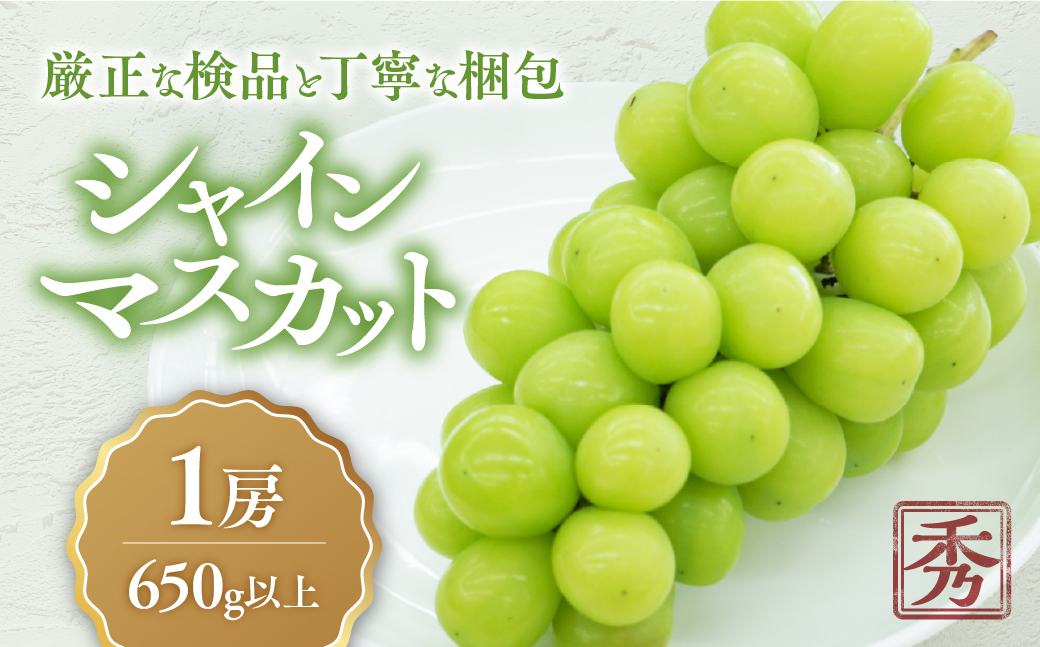 山梨県産　【☆先行予約☆2025年/令和7年発送分】シャインマスカット「こだわり」650g以上