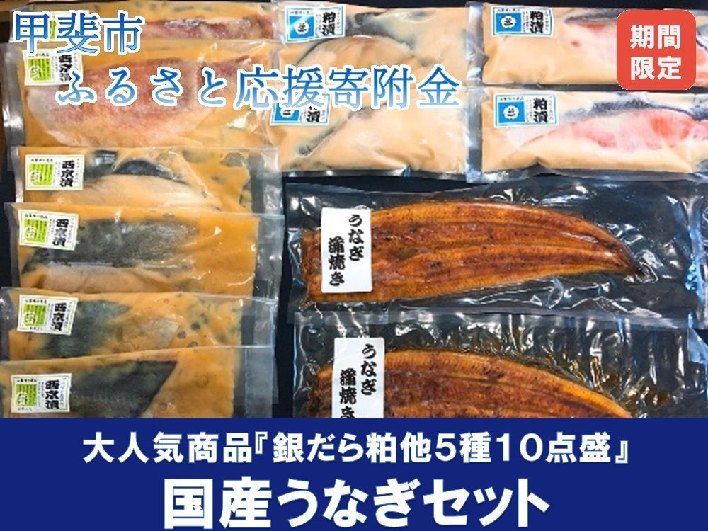 人気漬魚5種10点盛とうなぎの蒲焼きセット