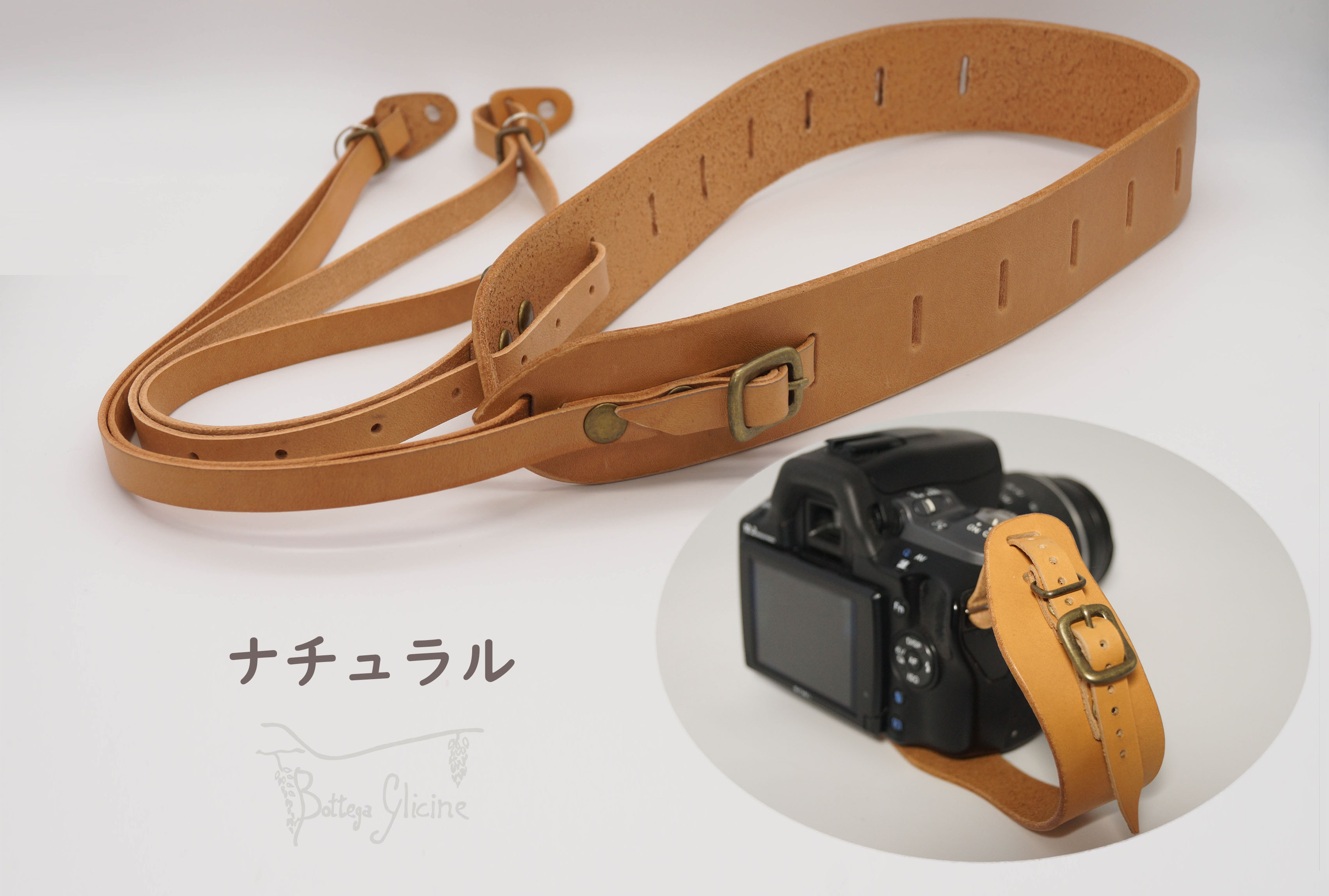 Bottega Glicine カメラアクセサリーセット カメラストラップ&ハンドストラップ イタリアンレザー 日本製　ナチュラル172-011-natural|ボッテガ 本革 ストラップボッテガ 本革 ストラップボッテガ 本革 ストラップボッテガ 本革 ストラップボッテガ 本革 ストラップボッテガ 本革 ストラップボッテガ 本革 ストラップボッテガ 本革 ストラップボッテガ 本革 ストラップ|