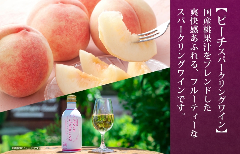 ピーチスパークリング 290ml 24本入 モンデ酒造 缶ワイン フルーツワイン スパークリング ワイン 果汁 果実酒 酒 お酒 晩酌 宅飲み 家飲み キャンプ BBQ バーベキュー パーティー 甘口 チリ産ワイン 桃 もも 送料無料 山梨県 笛吹市  177-4-163