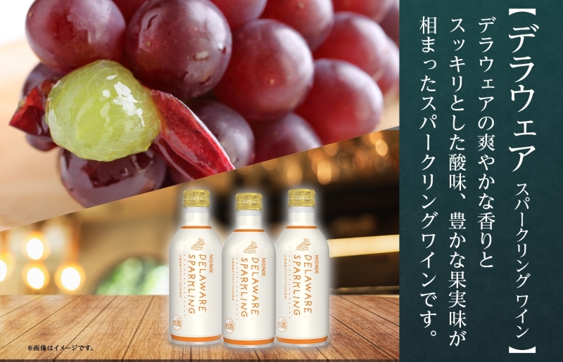 デラウェアスパークリング ピーチスパークリング 2種 各290ml×3本 計6本入 モンデ酒造 缶ワイン フルーツワイン スパークリング ワイン 果汁 果実酒 酒 お酒 晩酌 宅飲み キャンプ パーティー 甘口 桃 もも やや甘口 デラウェア ぶどう 送料無料 山梨県  177-4-164