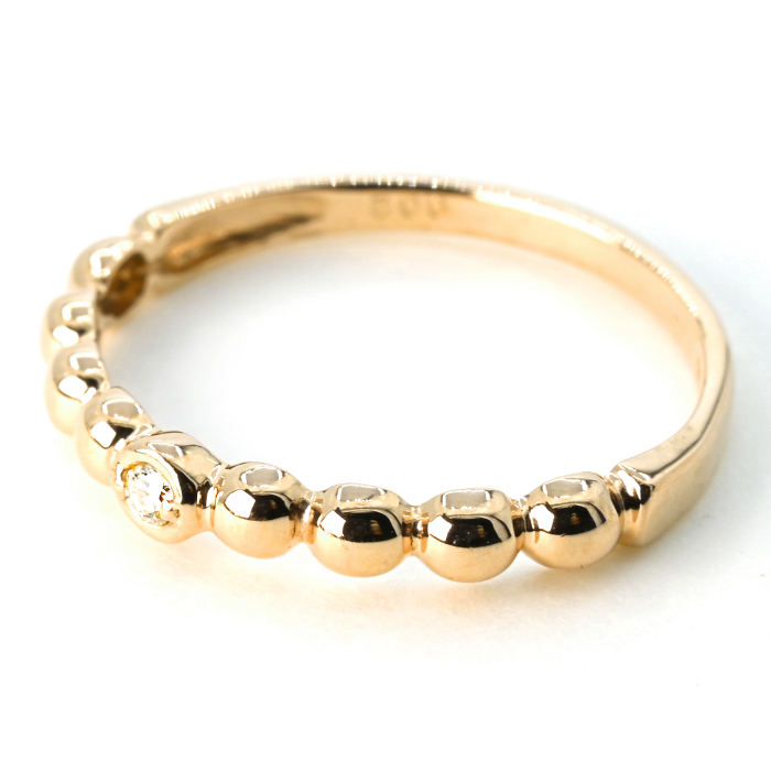 K18 　鏡面丸玉デザインダイヤモンドリング　0.02CT　R3967DI-Y 188-049