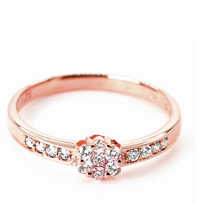 K18PG セブンフラワーダイヤモンドリング 0.20CT R3973DI-R 188-059