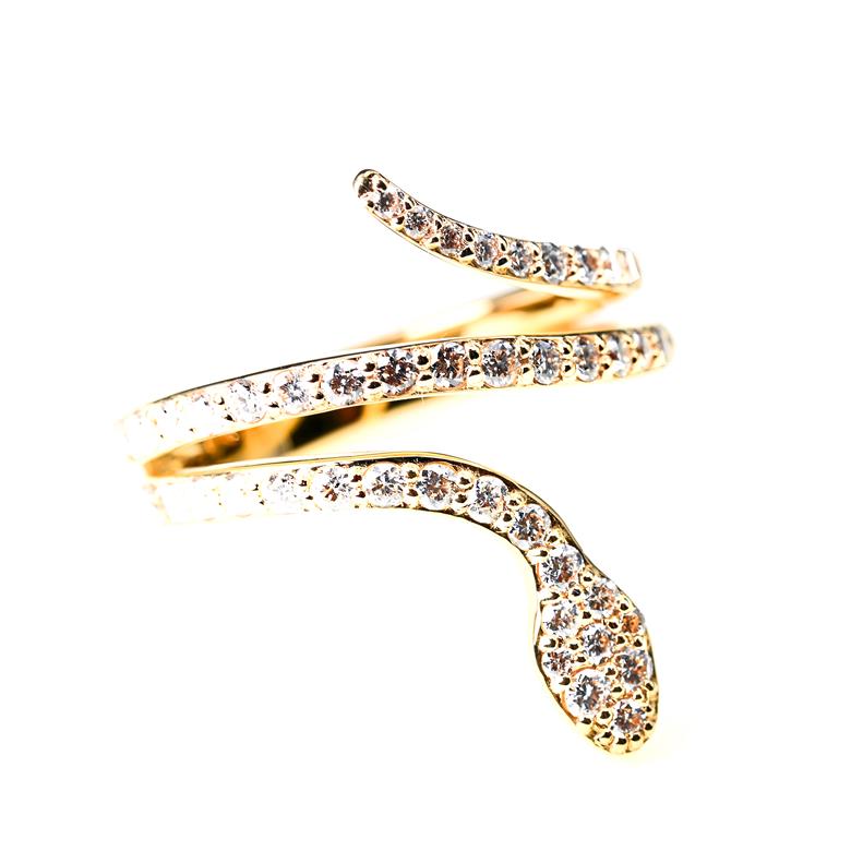 K18 スネークラインダイヤリング　0.7CT　R3948DI-Y 188-077