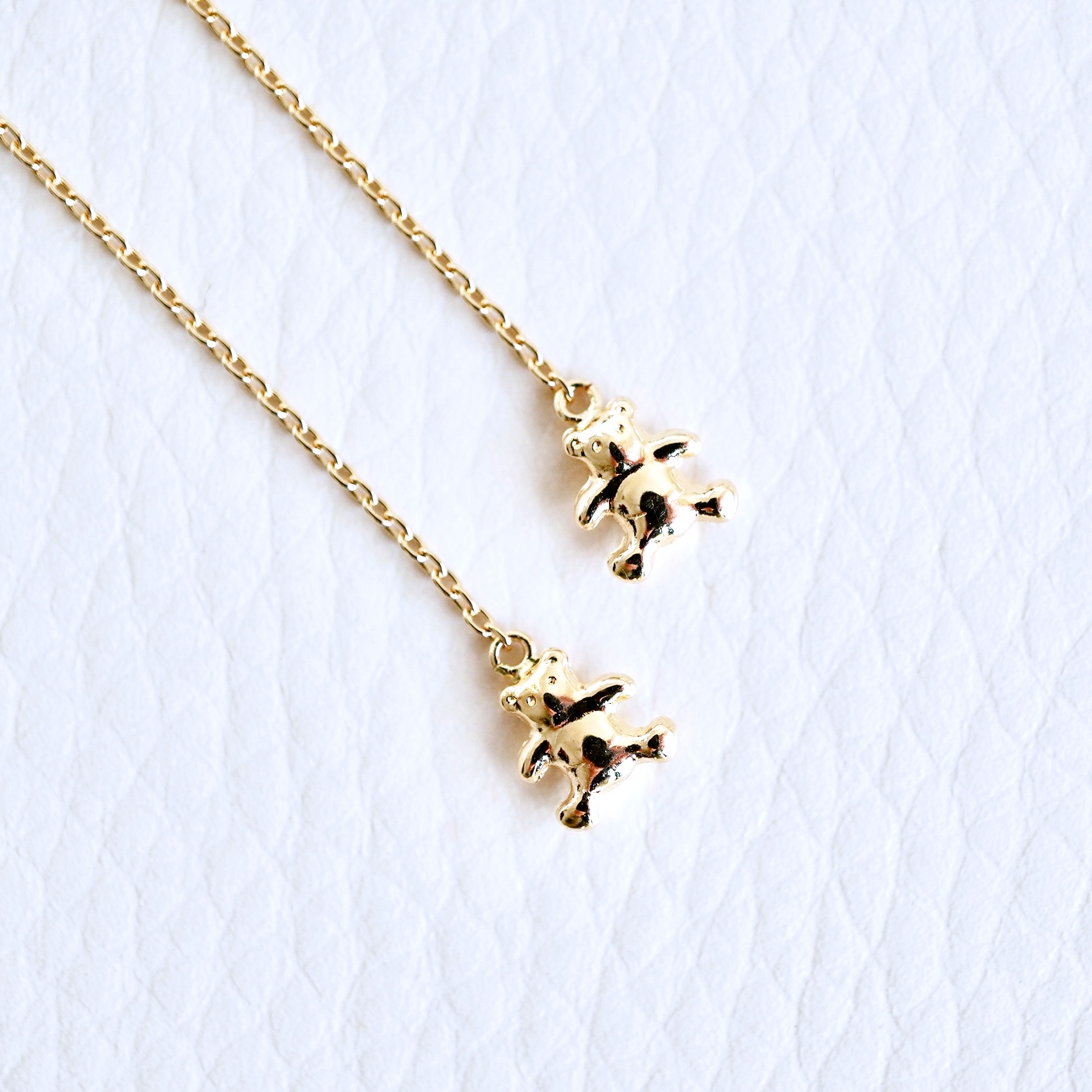 K18(18金) イエローゴールド 地金　クマ ベアー チェーン ピアス 保証書付 SMK-5250 242-023-a