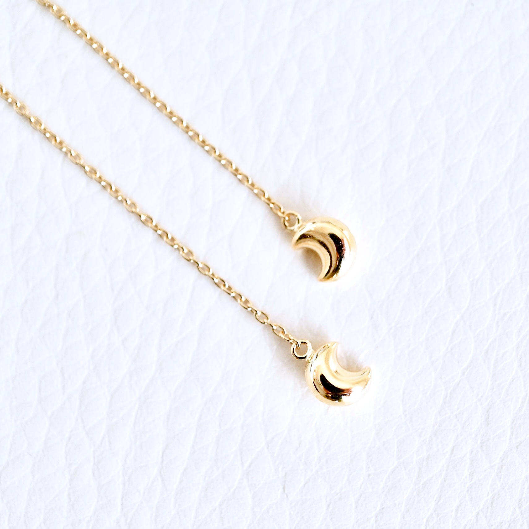 K18(18金) イエローゴールド 地金　月 三日月 ムーン チェーン ピアス 保証書付 SMK-5251 242-023-b