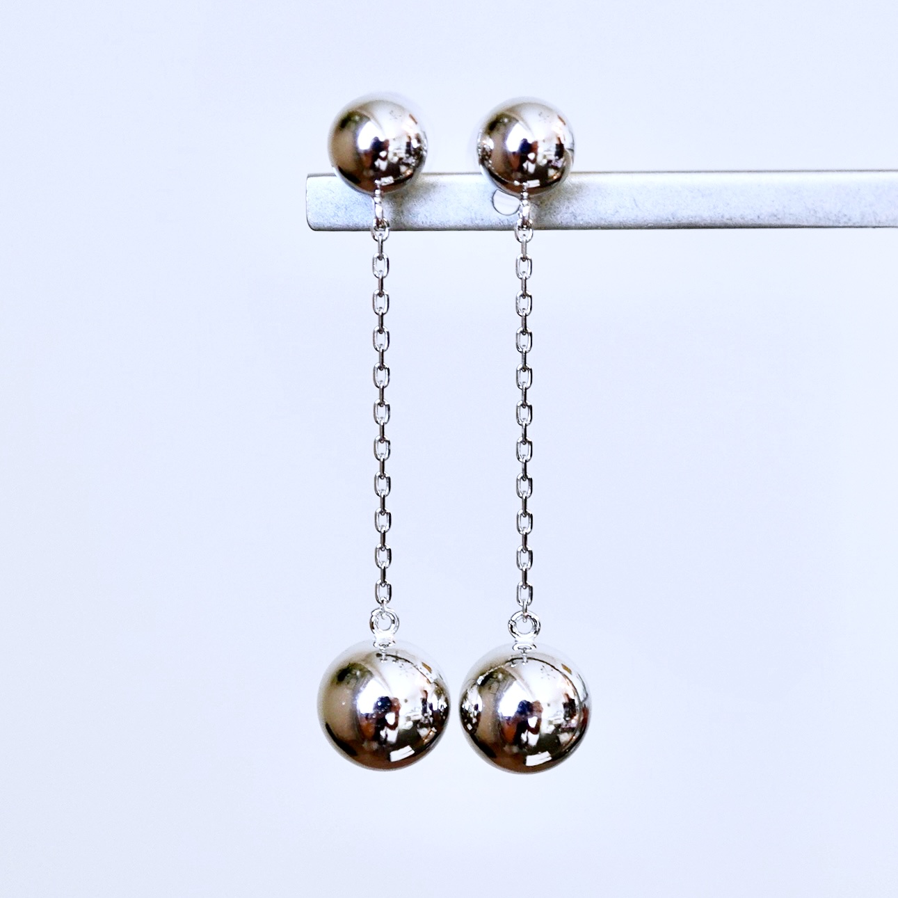 Pt900 プラチナ 地金 ボール チェーン ピアス  保証書付 M912-1 242-025-a