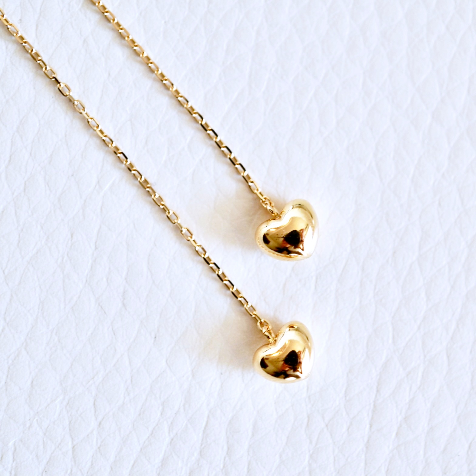 K18(18金) イエローゴールド 地金 ハート チェーン ピアス シンプル  保証書付 KO-0066 242-026-a