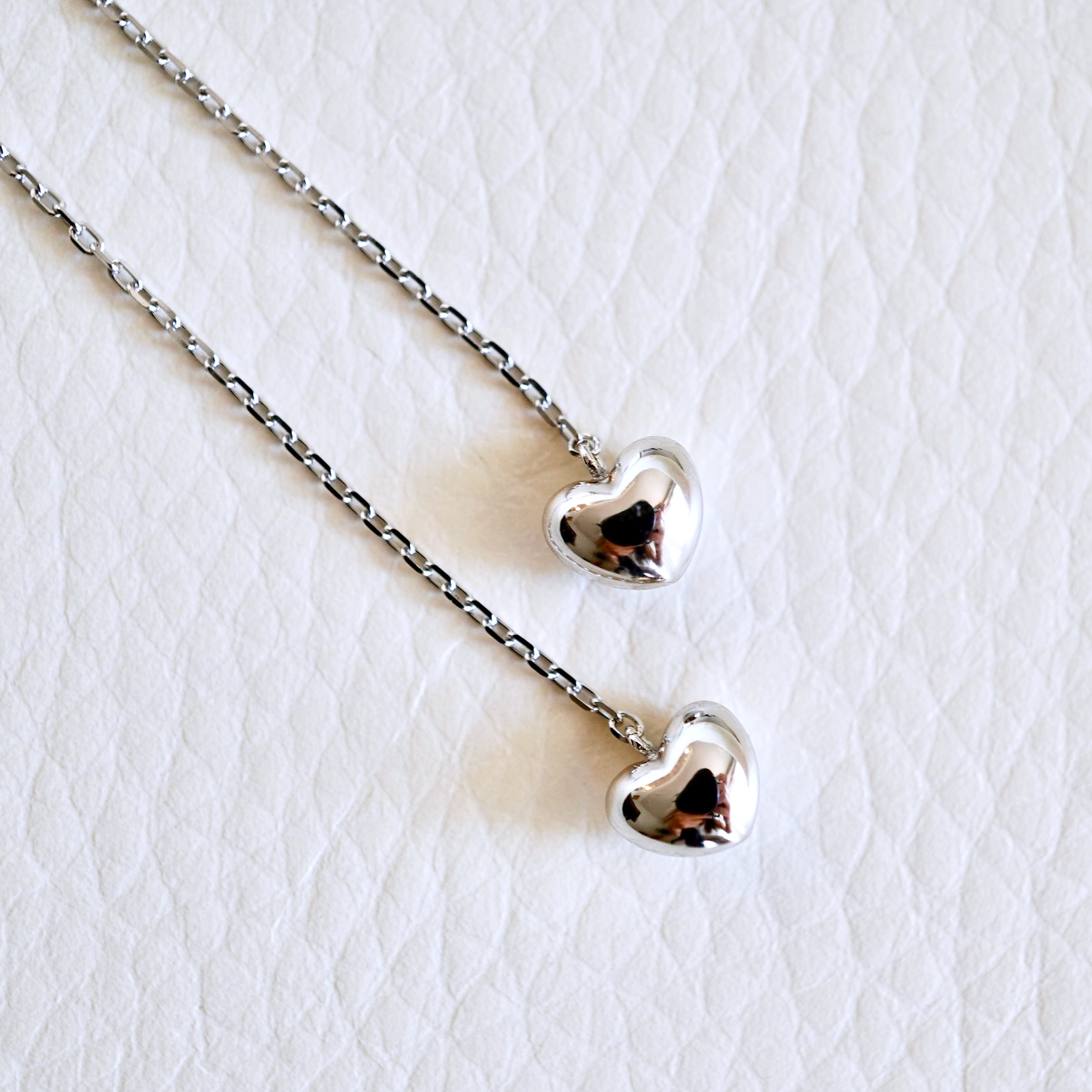 K18WG(18金) ホワイトゴールド 地金 ハート チェーン ピアス シンプル  保証書付 KO-0066 242-026-b