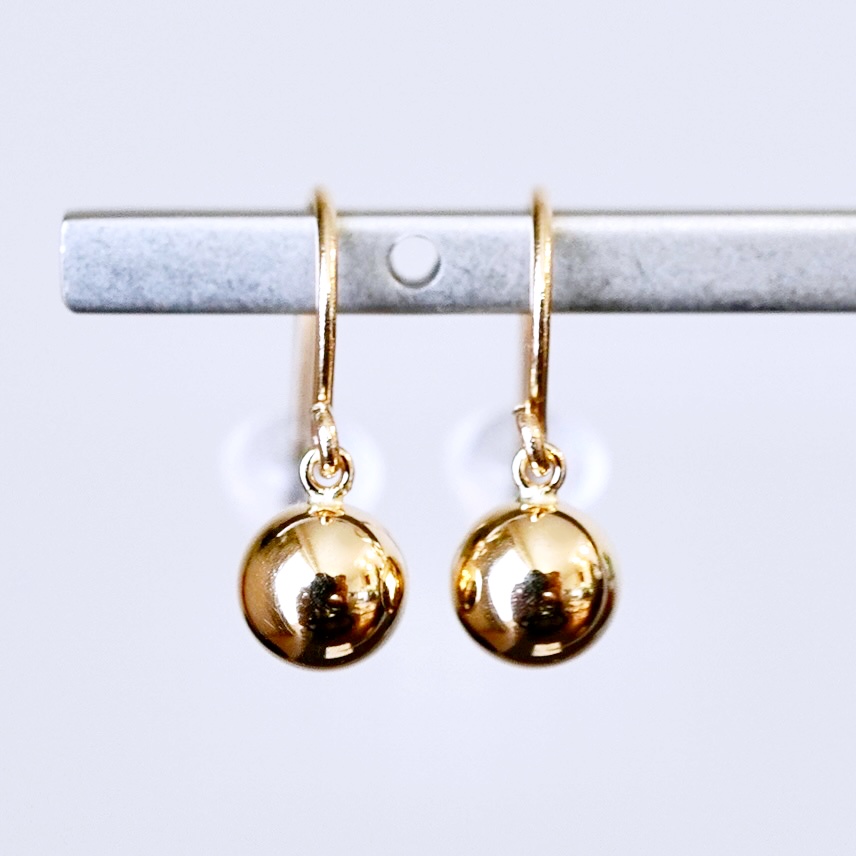 K18(18金) イエローゴールド 地金 ボール  ピアス フックタイプ シンプル  保証書付 KO-0068 242-029-a