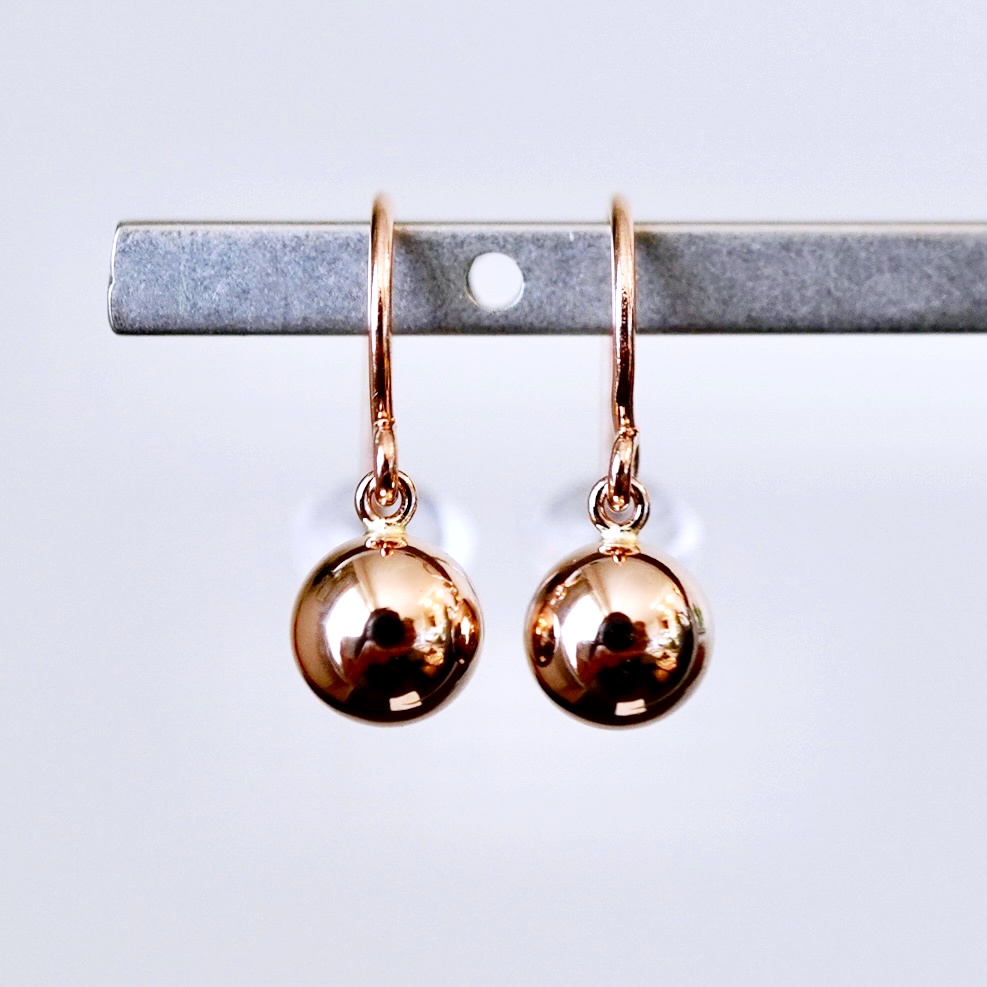 K18PG(18金) ローズゴールド 地金 ボール  ピアス フックタイプ シンプル  保証書付 KO-0068 242-029-c