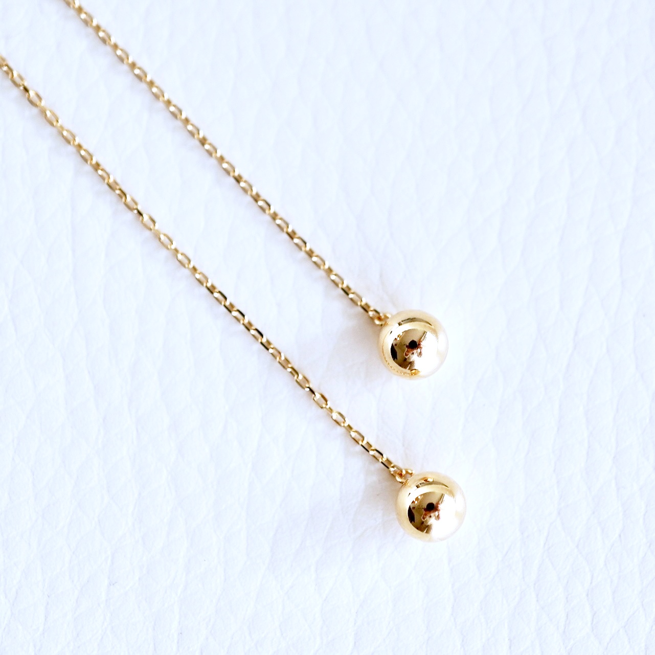 K18(18金) イエローゴールド 地金 ボール チェーン ピアス シンプル  保証書付 KO-0073 242-033-a