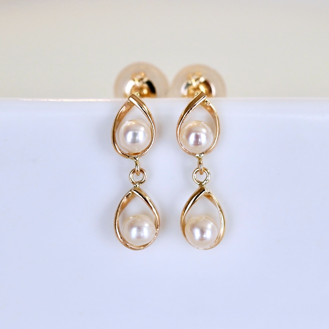 K10YG(10金) イエローゴールド 揺れる ベビーパール ピアス (5mm)  保証書付 2126 242-041