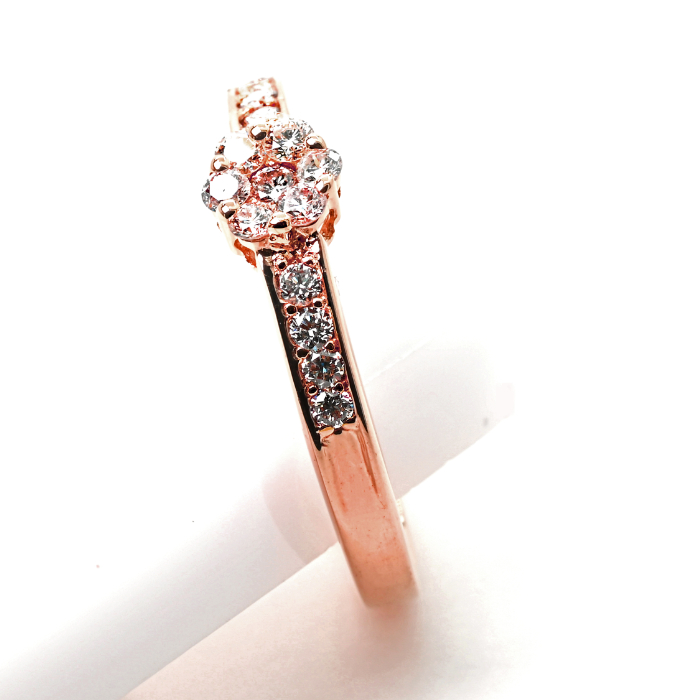 K18PG セブンフラワーダイヤモンドリング 0.20CT R3973DI-R 188-059