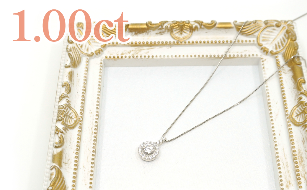 プラチナ　ダイヤ1.0ｃｔ　フローディアネックレス　管理番号255144 218-206
