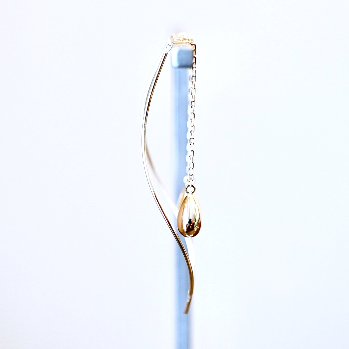 【ジュエリー】K10YG イエローゴールド 雫 ロング チェーン ピアス 保証書付 SMK-5219 242-018-a