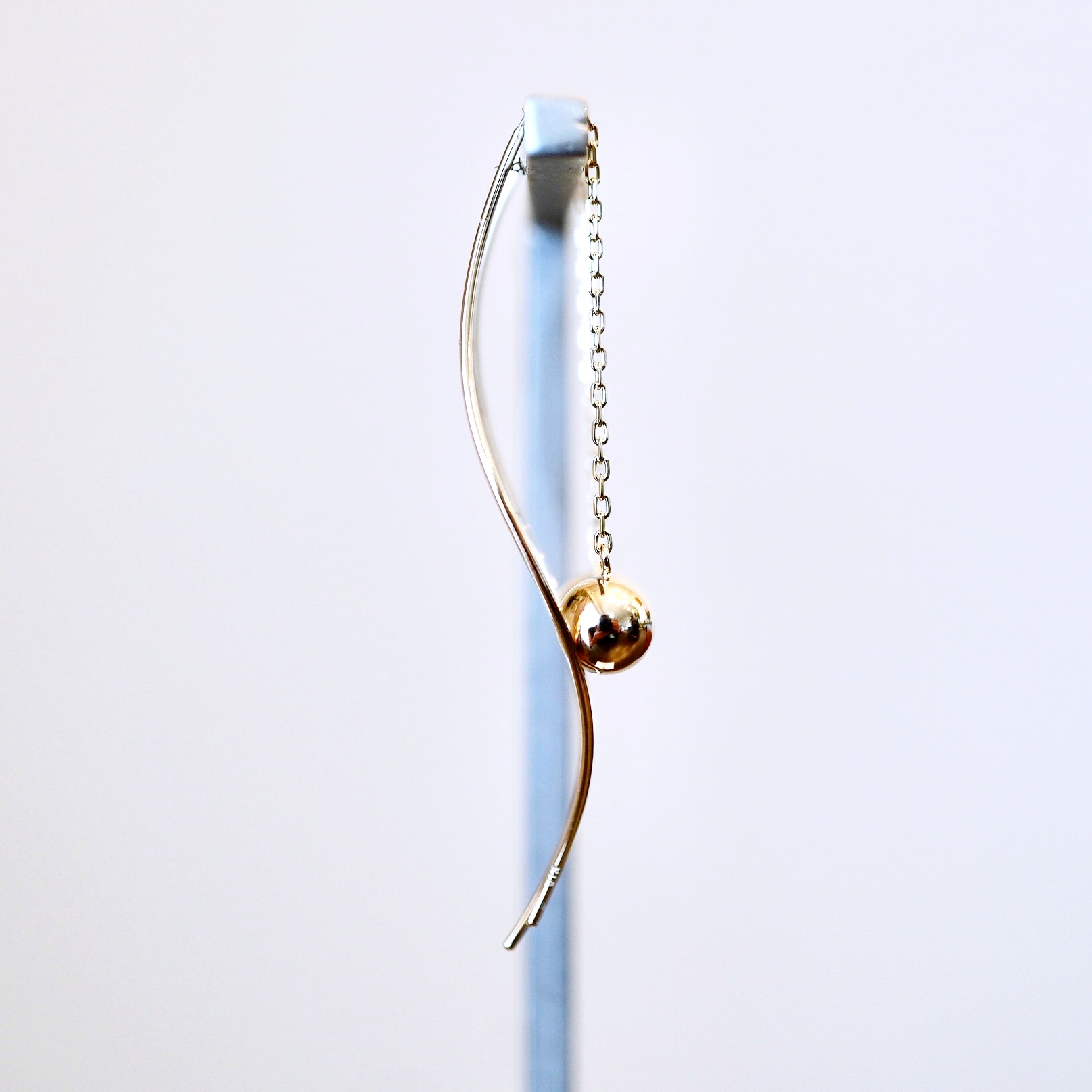 【ジュエリー】K10YG イエローゴールド 丸 ロング チェーン ピアス 保証書付 SMK-5219丸 242-019-a