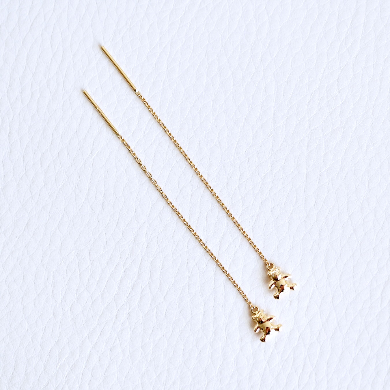 K18(18金) イエローゴールド 地金　クマ ベアー チェーン ピアス 保証書付 SMK-5250 242-023-a