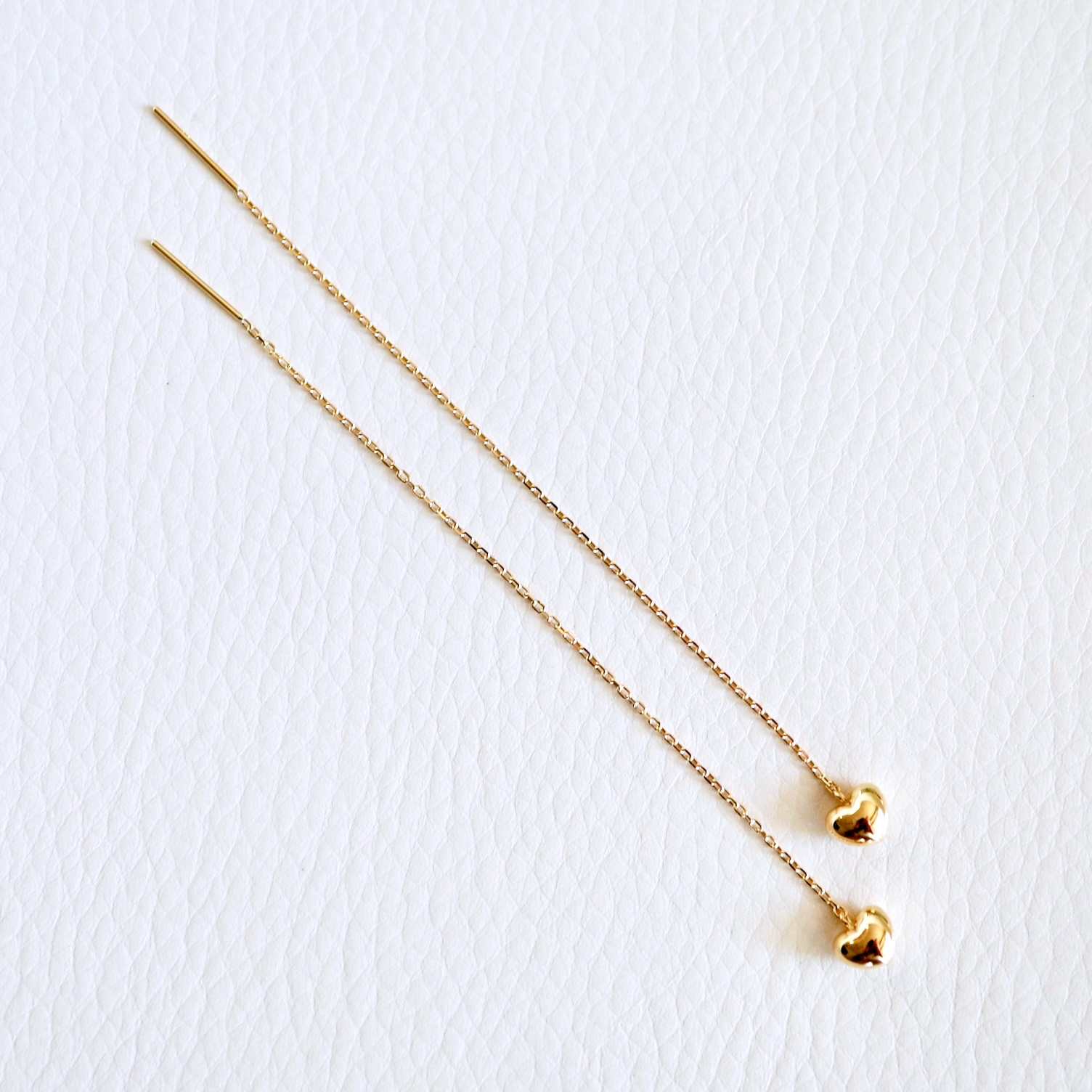 K18(18金) イエローゴールド 地金 ハート チェーン ピアス シンプル  保証書付 KO-0066 242-026-a