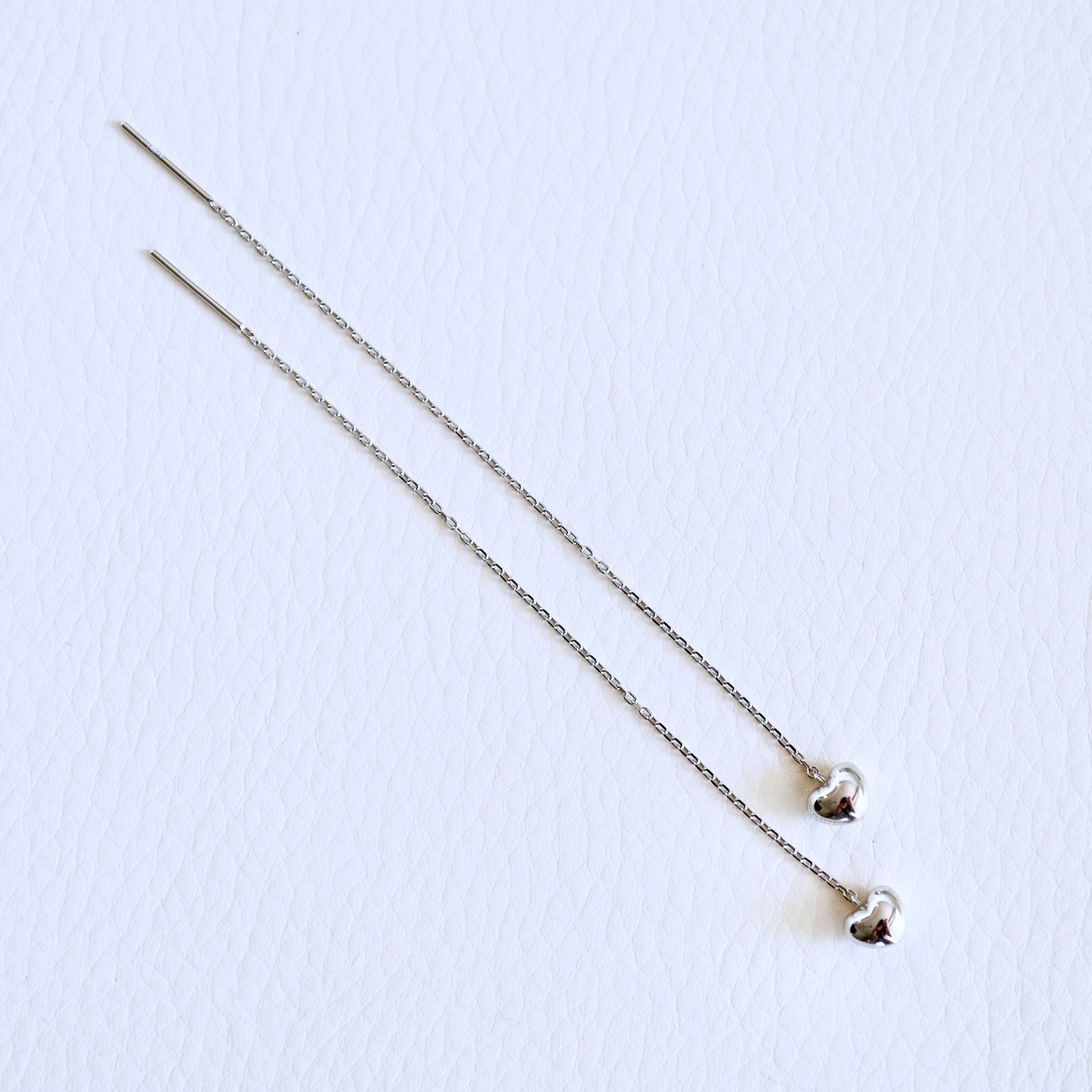 K18WG(18金) ホワイトゴールド 地金 ハート チェーン ピアス シンプル  保証書付 KO-0066 242-026-b