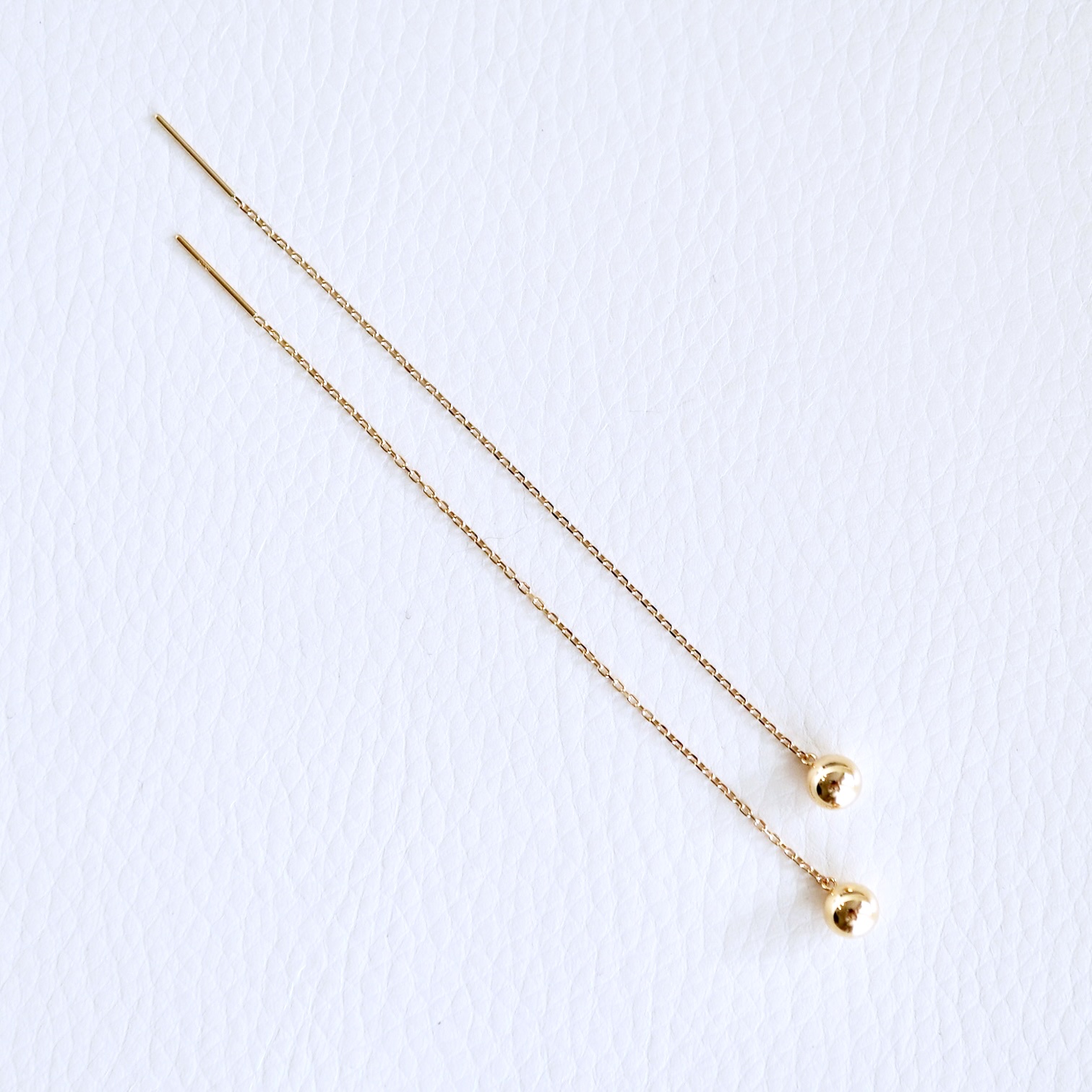 K18(18金) イエローゴールド 地金 ボール チェーン ピアス シンプル  保証書付 KO-0073 242-033-a