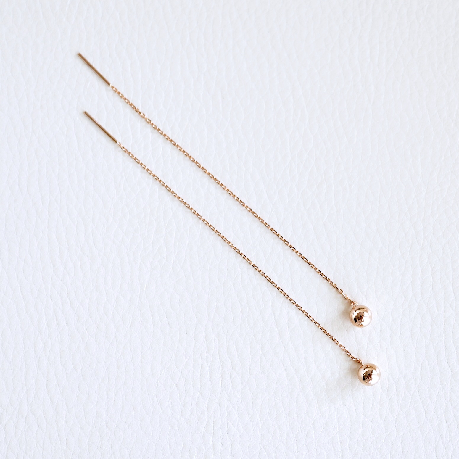 K18PG(18金) ローズゴールド 地金 ボール チェーン ピアス シンプル  保証書付 KO-0073 242-033-c