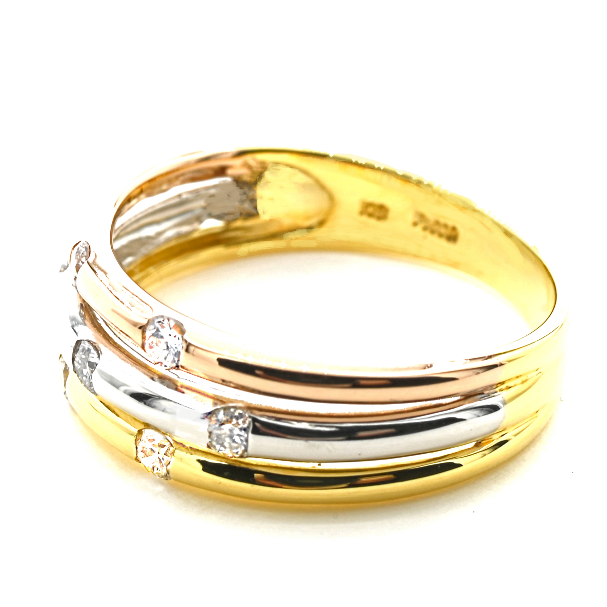 K18/PT　スリーカラーダイヤリング0.20CT　R3980DI-C 188-048