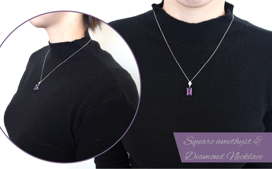 K18ホワイトゴールド　アンティークデザイン　アメシスト　ダイヤ　0.56ｃｔ　ネックレス（1点のみ）　管理番号251771 218-082|K18 ホワイトゴールド アメシスト ダイヤモンドK18 ホワイトゴールド アメシスト ダイヤモンドK18 ホワイトゴールド アメシスト ダイヤモンドK18 ホワイトゴールド アメシスト ダイヤモンドK18 ホワイトゴールド アメシスト ダイヤモンド|