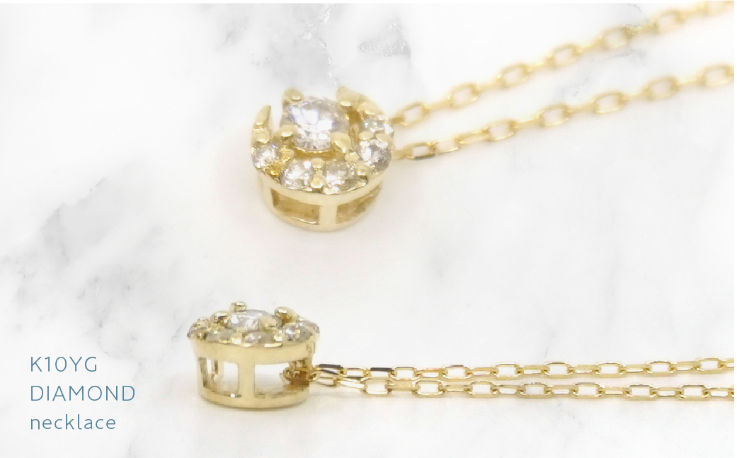 K10　イエローゴールド　ダイヤ0.08ｃｔ　ネックレス 　 管理番号206882 218-140