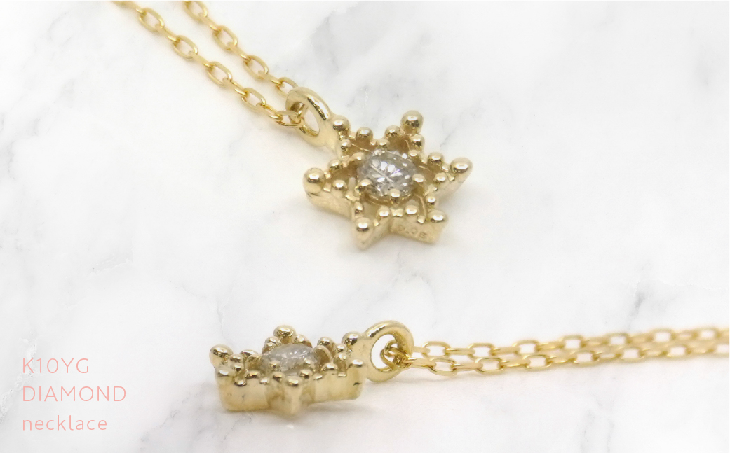 K10　イエローゴールド　ダイヤ0.05ｃｔ　ネックレス　　 管理番号208184 218-152