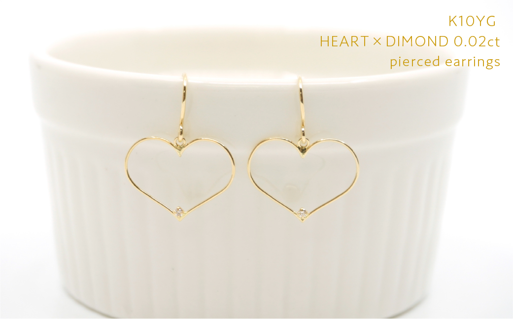 K10　イエローゴールド　ハート　ピアス①　管理番号686611 218-177