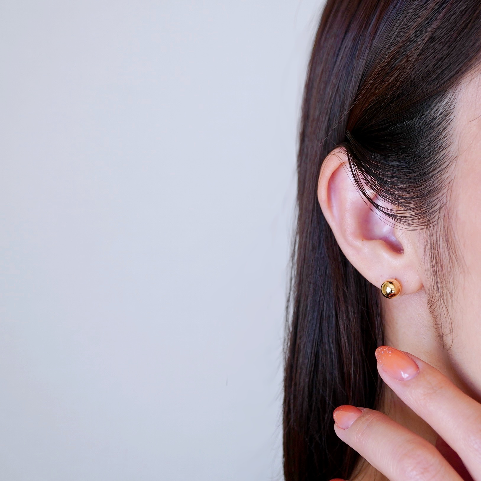 【ジュエリー】K18 18金 ゴールド 地金 シンプル ボール ピアス (7mm) 保証書付 KO-0033 242-011-b