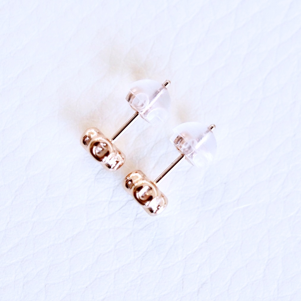 K18PG(18金) ローズゴールド 地金 クローバー ピアス シンプル 幸運 希望 幸福 愛情 健康 保証書付 KO-0063 242-021-c