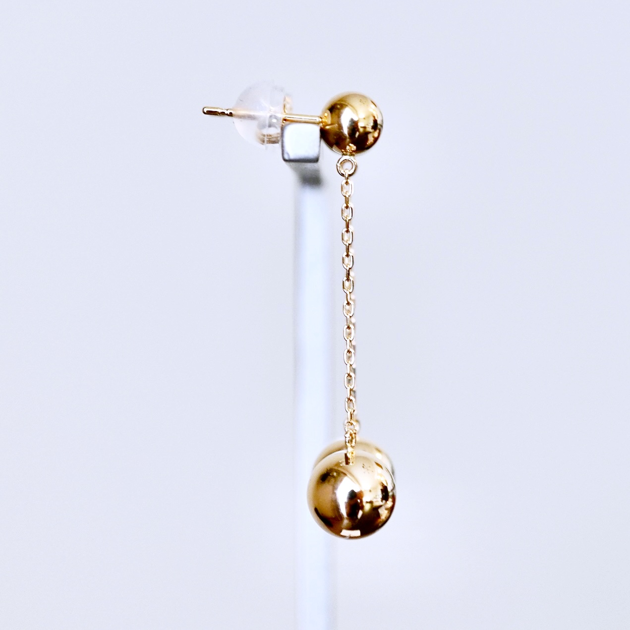 K18(18金) イエローゴールド 地金 ボール チェーン ピアス  保証書付 M912-1 242-025-b